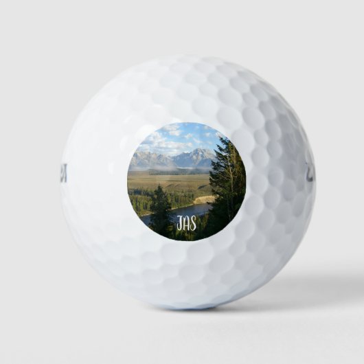Jackson Hole-bergen en -rivier Golfballen (Voorkant)