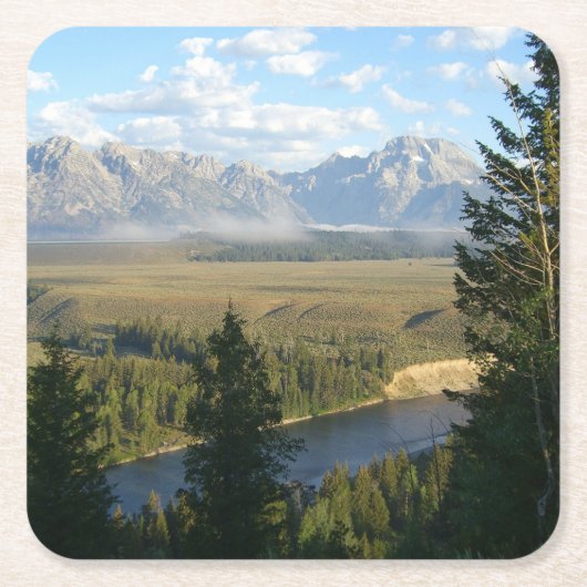 Jackson Hole-bergen en -rivier Kartonnen Onderzetters (Voorkant)