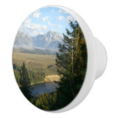 Jackson Hole-bergen en rivier Keramische Knop (Rechts)