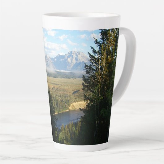 Jackson Hole-bergen en rivier Latte Mok (Rechterhoek)