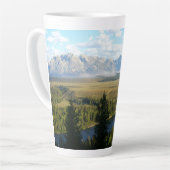 Jackson Hole-bergen en rivier Latte Mok (Linkerhoek)