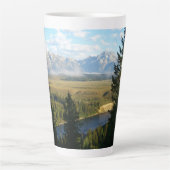 Jackson Hole-bergen en rivier Latte Mok (Voorkant)