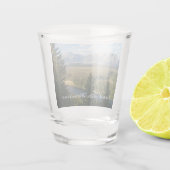 Jackson Hole-bergen en rivier Shot Glas (Achterkant)