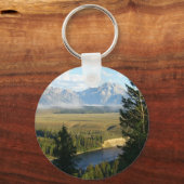 Jackson Hole-bergen en rivier Sleutelhanger (Achterkant)