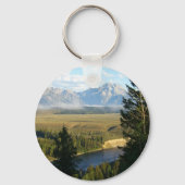 Jackson Hole-bergen en rivier Sleutelhanger (Achterkant)