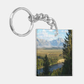 Jackson Hole-bergen en -rivier Sleutelhanger (Voorkant Links)