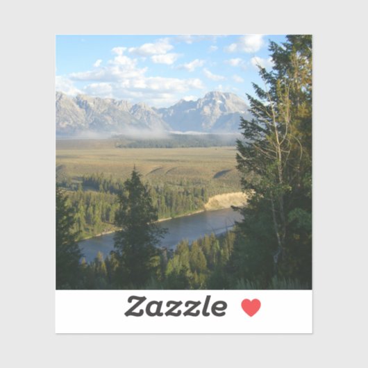 Jackson Hole-bergen en -rivier Sticker (Vel)