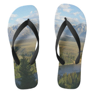 Jackson Hole-bergen en rivier Teenslippers