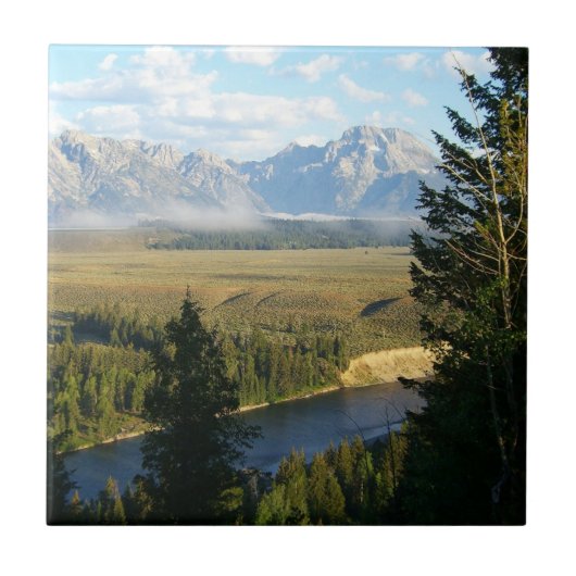 Jackson Hole-bergen en -rivier Tegeltje (Voorkant)