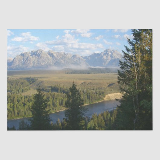 Jackson Hole-bergen en rivier Tissuepapier (Voorkant)