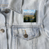 Jackson Hole-bergen en rivier Vierkante Button 5,1 Cm (In situ)