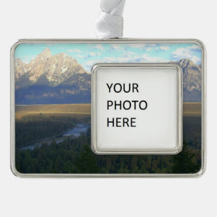 Jackson Hole-bergen (Grand Teton National Park) Verzilverd Omlijst Ornament