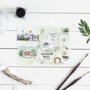 Jackson Hole   Bestemming Huwelijkskaart  Kaart