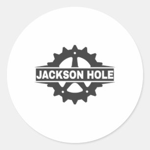 Jackson Hole Bike Gear Grafisch Mtb Berg Fietsen Ronde Sticker