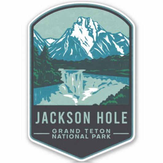 Jackson Hole Grand Teton National Park Sticker (Voorkant)