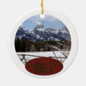 Jackson Hole Kerstmis Keramisch Ornament (Achterkant)