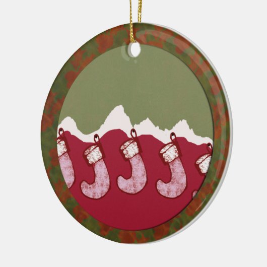 Jackson Hole-kerstversiering Keramisch Ornament (Links)