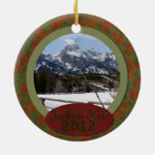 Jackson Hole-kerstversiering Keramisch Ornament (Achterkant)