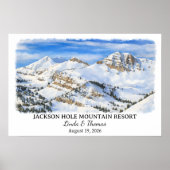 Jackson Hole Mountain Resort Wyoming, waterverf Poster (Voorkant)
