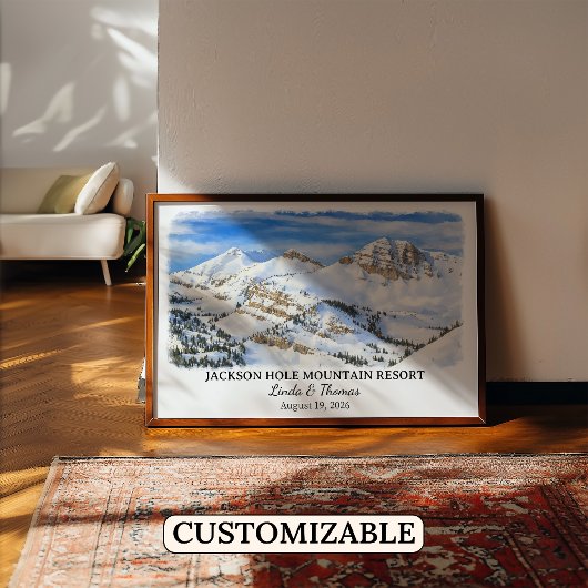 Jackson Hole Mountain Resort Wyoming, waterverf Poster