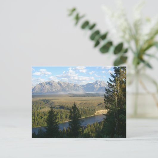 Jackson Hole Mountains en River Briefkaart (Staand voorkant)