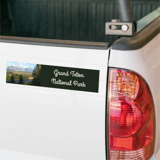 Jackson Hole Mountains en River Bumpersticker (Op Truck)