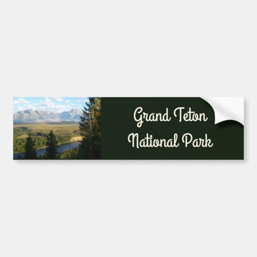 Jackson Hole Mountains en River Bumpersticker (Voorkant)