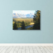 Jackson Hole Mountains en River Canvas Afdruk (Insitu (Houten vloer))