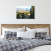 Jackson Hole Mountains en River Canvas Afdruk (Insitu (Slaapkamer))