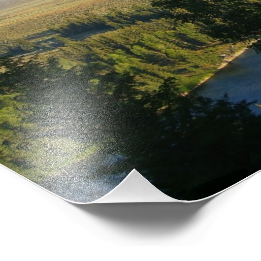 Jackson Hole Mountains en River Foto Afdruk (Hoek)