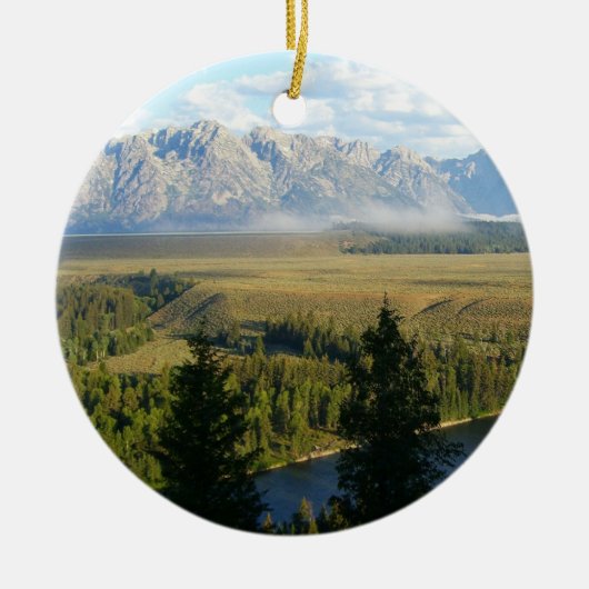 Jackson Hole Mountains en River Keramisch Ornament (Voorkant)