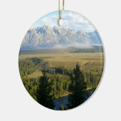 Jackson Hole Mountains en River Keramisch Ornament (Links)
