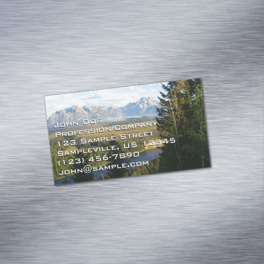 Jackson Hole Mountains en River Magnetisch Visitekaartje (Voorbeeld)