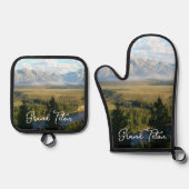Jackson Hole Mountains en River Ovenwant & Pannenlap Set (Voorkant)