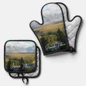 Jackson Hole Mountains en River Ovenwant & Pannenlap Set (Voorkant / Achterkant)