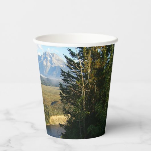 Jackson Hole Mountains en River Papieren Bekers (Achterkant)