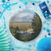 Jackson Hole Mountains en River Papieren Bordje (Feest)