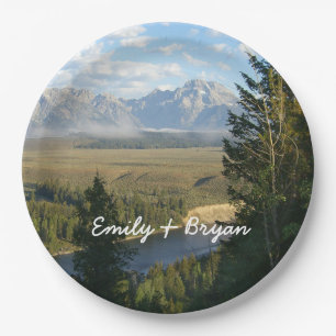 Jackson Hole Mountains en River Papieren Bordje