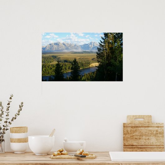 Jackson Hole Mountains en River Poster (Keuken)