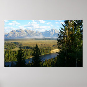 Jackson Hole Mountains en River Poster