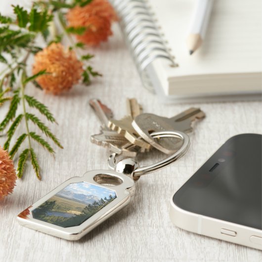 Jackson Hole Mountains en River Sleutelhanger (Zijkant)