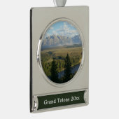 Jackson Hole Mountains en River Verzilverd Banner Ornament (Rechts)