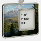 Jackson Hole Mountains en River Verzilverd Omlijst Ornament (Rechts)