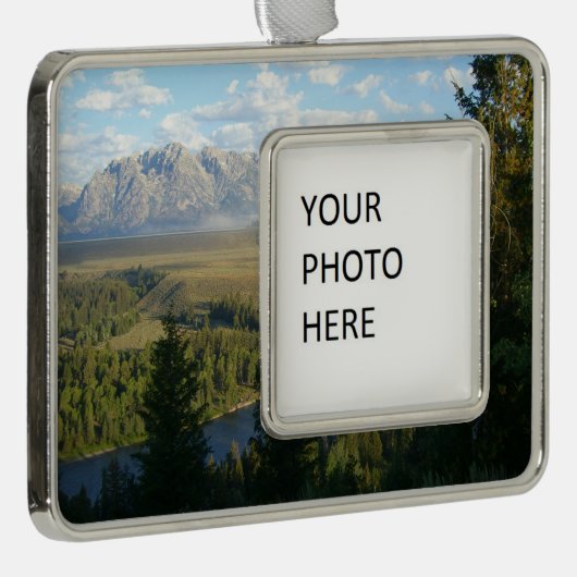 Jackson Hole Mountains en River Verzilverd Omlijst Ornament (Rechts)
