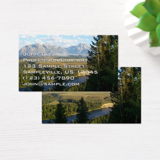 Jackson Hole Mountains en River Visitekaartje (Bureau)