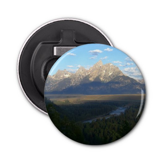 Jackson Hole Mountains (Nationaal Park Grand Teton Button Flesopener (Voorkant)