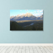 Jackson Hole Mountains (Nationaal Park Grand Teton Canvas Afdruk (Insitu (Houten vloer))