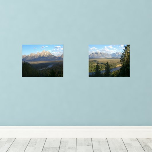 Jackson Hole Mountains (Nationaal Park Grand Teton Muurkunst Sets (Houten vloer)