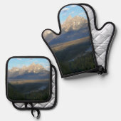 Jackson Hole Mountains (Nationaal Park Grand Teton Ovenwant & Pannenlap Set (Voorkant / Achterkant)