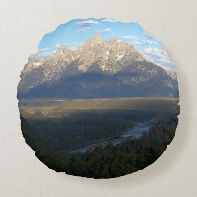 Jackson Hole Mountains (Nationaal Park Grand Teton Rond Kussen (Voorkant)